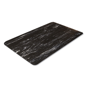 CUSHION-STEP SURFACE MAT, 36 X 60, MARBLEIZED RUBBER, BLACK by Crown