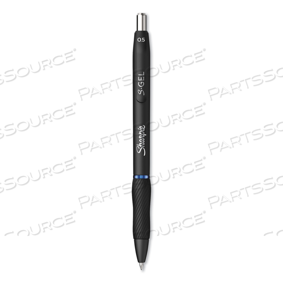 S-GEL HIGH-PERFORMANCE GEL PEN, RETRACTABLE, FINE 0.5 MM, BLUE INK, BLACK BARREL by Sharpie