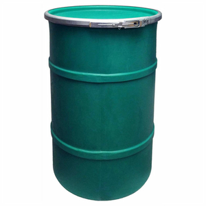 55 GALLON PLASTIC DRUM SS-OH-55 - OPEN HEAD WITH PLAIN LID - LEVER LOCK - GREEN by US Roto Molding