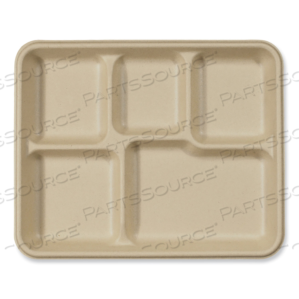 FIBER TRAYS, 5-COMPARTMENT, 8.5 X 10.24 X 1.01, NATURAL, PAPER by World Centric