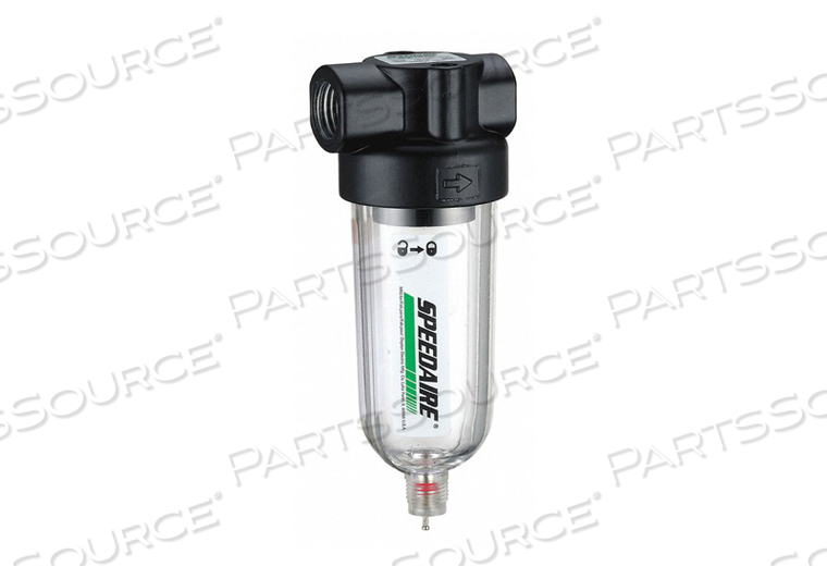 COMPRESSED AIR FILTER, FILTER TYPE PARTICULATE, AIR INLET SIZE 1/4 IN, AIR INLET TYPE NPT, MAXIMUM FLOW RATE 26 CFM, MAXIMUM OPERATING PRESS by Speedaire