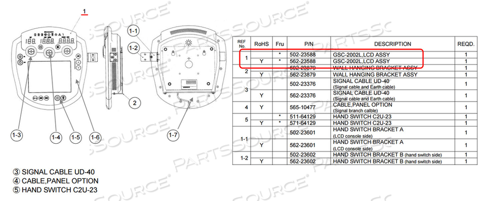 GSC-2002L, LCD ASSY 