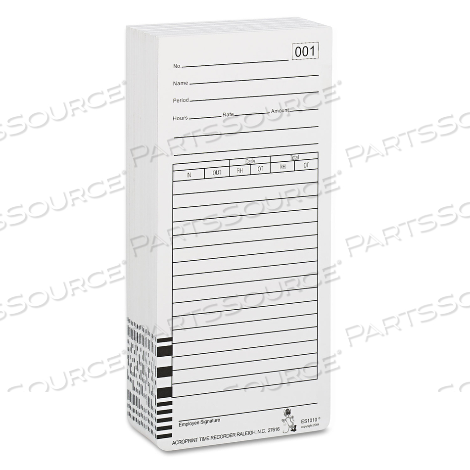 TIME CLOCK CARDS FOR ACROPRINT ES1000, TWO SIDES, 3.5 X 7 by Acroprint TIME CLOCK CARDS FOR ACROPRINT ES1000, TWO SIDES, 3.5 X 7 by Acroprint