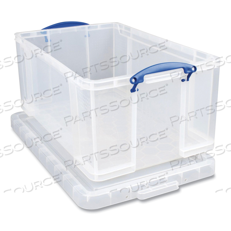 SNAP-LID STORAGE BIN, 16.9 GAL, 17.31" X 28" X 12.25", CLEAR/BLUE 