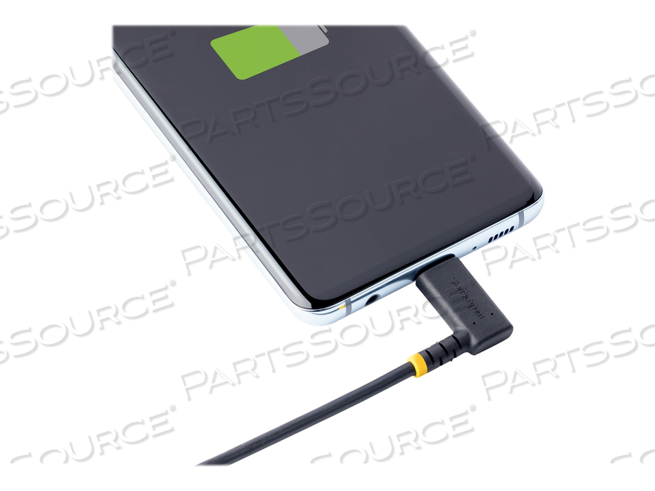6FT (2M) USB A TO C CHARGING CABLE RIGHT ANGLE, HEAVY DUTY FAST CHARGE USB-C CABLE, USB 2.0 A TO TYPE-C, DURABLE AND RUGGED ARAMID FIBER, 3A by StarTech.com Ltd. 6FT (2M) USB A TO C CHARGING CABLE RIGHT ANGLE, HEAVY DUTY FAST CHARGE USB-C CABLE, USB 2.0 A TO TYPE-C, DURABLE AND RUGGED ARAMID FIBER, 3A by StarTech.com Ltd.