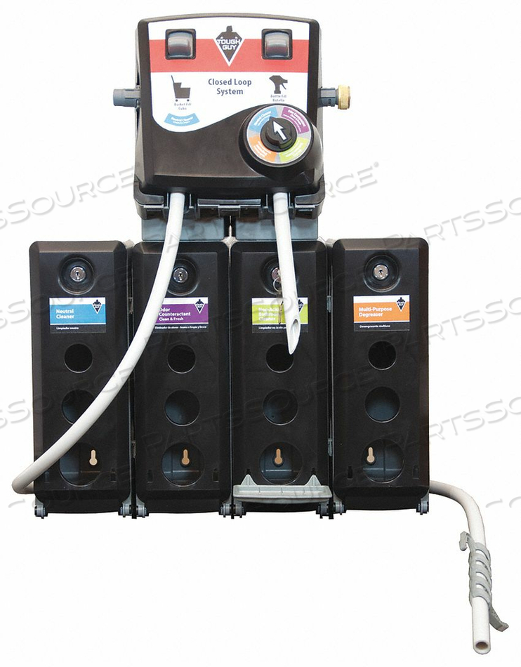 DILUTION CONTROL DISPENSER, CLEANER FORM LIQUID, DISPENSER FILLS BOTTLES, BUCKETS, DISPENSER SERIES TOUGH GUY, DISPENSER STYLE WALL MOUNT, N by Tough Guy