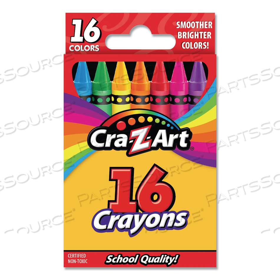 CRAYONS, 16 ASSORTED COLORS, 16/SET by Cra-Z-Art