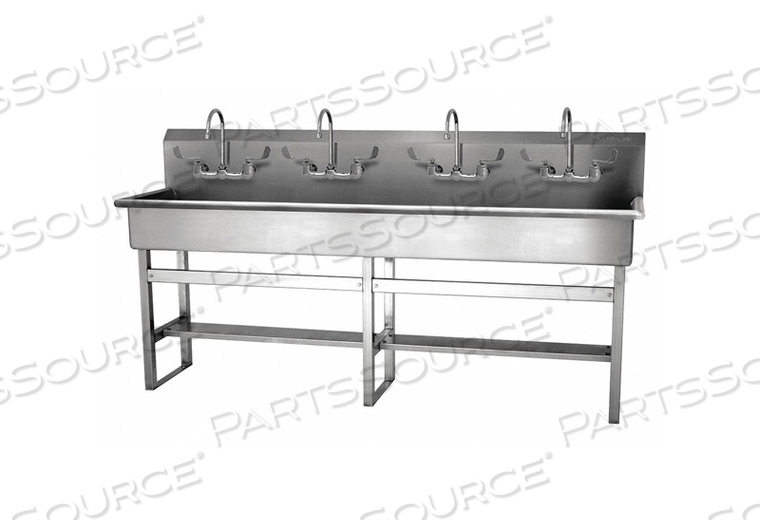 4-PERSON FLOOR MOUNT WASH STATION WITH FAUCETS, LOW-FLOW 0.5 GPM by Sani-Lav 4-PERSON FLOOR MOUNT WASH STATION WITH FAUCETS, LOW-FLOW 0.5 GPM by Sani-Lav