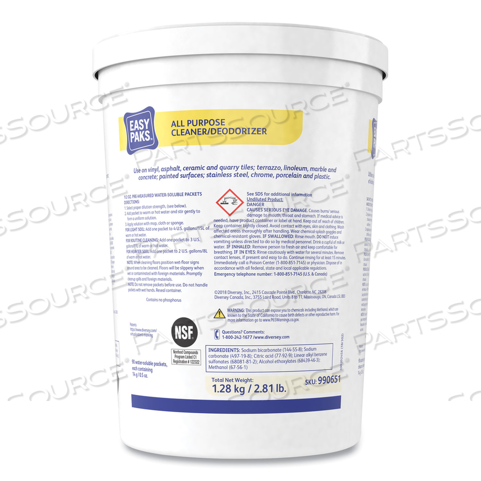 ALL-PURPOSE CLEANER/DEODORIZER, 90 .5 OZ PACKETS/TUB by Easy Paks