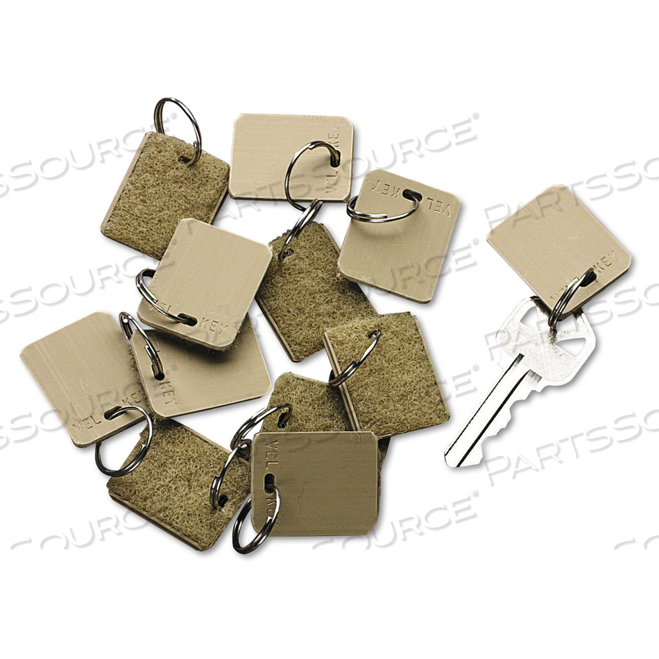 EXTRA BLANK HOOK AND LOOP TAGS, SECURITY-BACKED, 1.13 X 1, BEIGE, 12/PACK 