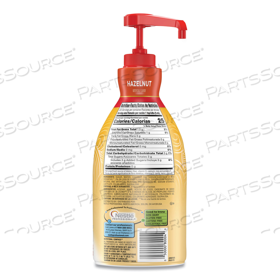 LIQUID COFFEE CREAMER, HAZELNUT, 1.5 LITER PUMP BOTTLE by Coffee-Mate