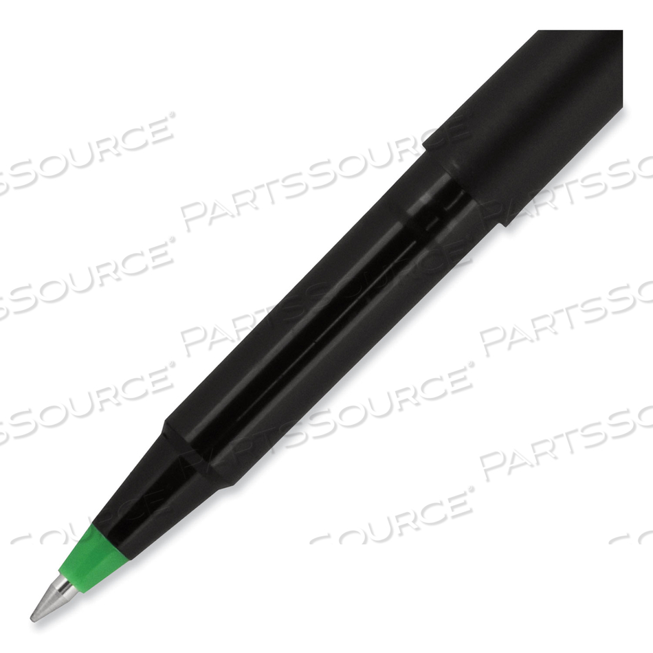 ROLLER BALL PEN, STICK, MICRO 0.5 MM, GREEN INK, BLACK MATTE BARREL by Uni-Ball