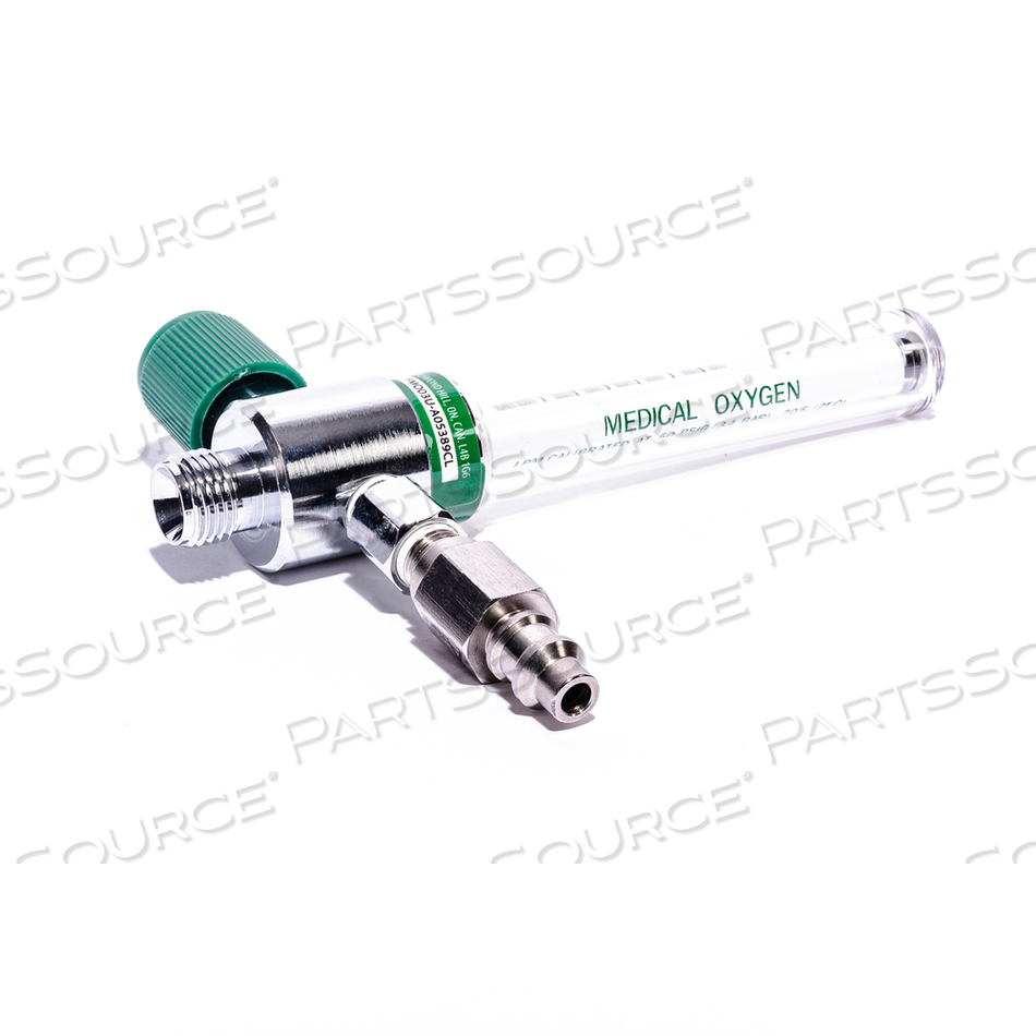FLOWMETER, 0 TO 3.5 LPM, 50 PSI, OXYGEN, BRASS, GREEN by Precision Medical, Inc.