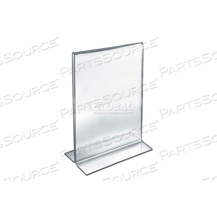 VERTICAL DOUBLE SIDED STAND UP SIGN HOLDER, 11" X 17", ACRYLIC - PKG QTY 10 