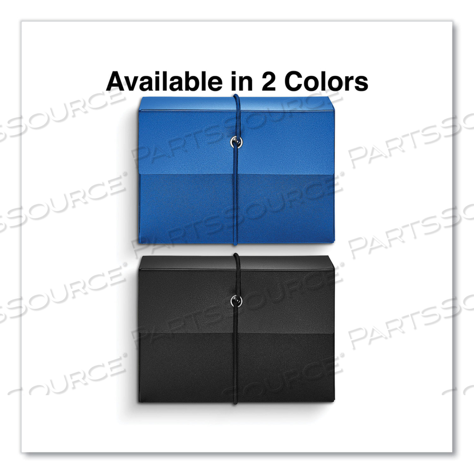 POLY INDEX CARD BOX, HOLDS 100 3 X 5 CARDS, 3 X 1.33 X 5, PLASTIC, BLACK/BLUE, 2/PACK 