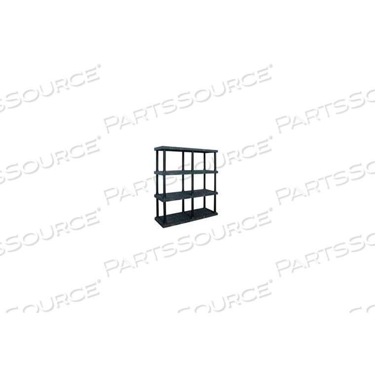 STRUCTURAL PLASTIC ADJUSTABLE VENTED SHELVING, 66"W X 24"D X 72"H, BLACK by SPC Industrial