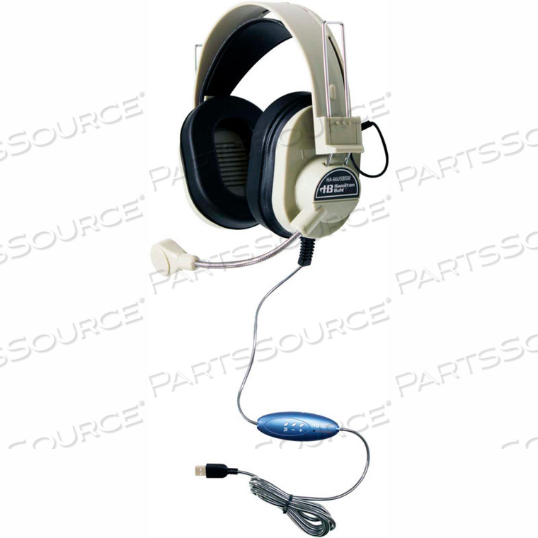 DELUXE USB HEADSET W/ GOOSENECK MICROPHONE by Hamilton & Buhl