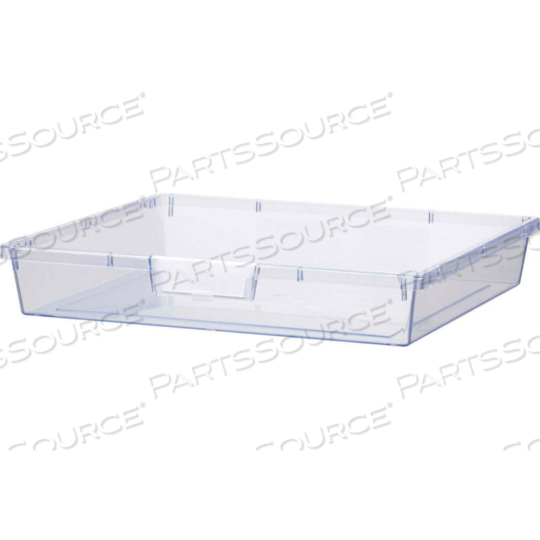 EXTRA WIDE SINGLE DEPTH STORAGE TOTE TRAY - 16-3/4"L X 18-1/2"W X 3"H CLEAR 