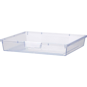 EXTRA WIDE SINGLE DEPTH STORAGE TOTE TRAY - 16-3/4"L X 18-1/2"W X 3"H CLEAR by Certwood