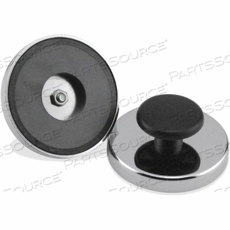 CERAMIC ROUND BASE MAGNETS WITH KNOB 95 LBS. PULL NICKEL - CHROME PLATING by Master Magnetics, Inc. (The Magnet Source) CERAMIC ROUND BASE MAGNETS WITH KNOB 95 LBS. PULL NICKEL - CHROME PLATING by Master Magnetics, Inc. (The Magnet Source)