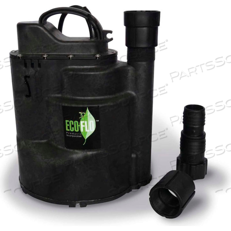 SUBMERSIBLE UTILITY PUMP, AUTOMATIC, 1/4 HP, 1800 GPH by Eco Flo Products Inc