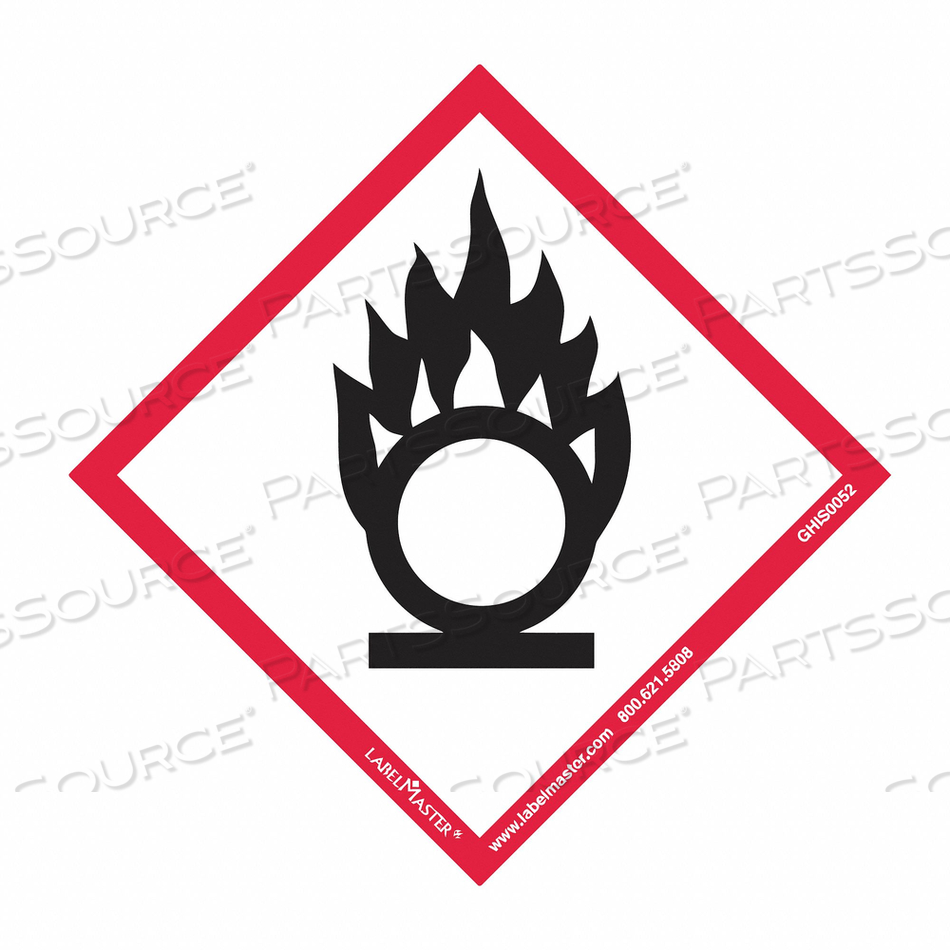 GHS FLAME OVER CIRCLE LABEL 4 H 4 W PK50 by Labelmaster