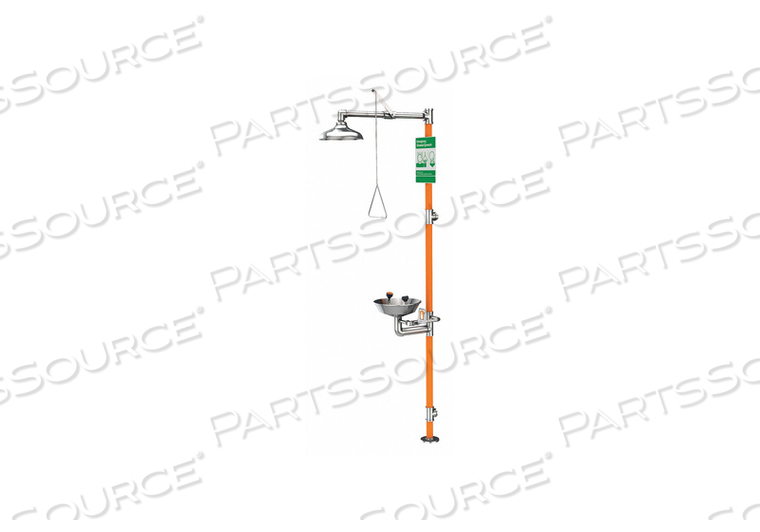 EMERGENCY EYE WASH/SHOWER, STAINLESS STEEL BOWL, FLOOR MOUNT by Guardian Equipment EMERGENCY EYE WASH/SHOWER, STAINLESS STEEL BOWL, FLOOR MOUNT by Guardian Equipment