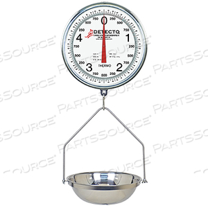 HANGING DIAL SCALE, 15 KG, DUAL DIAL, STAINLESS STEEL WITH GLASS DIAL COVER by Detecto Scale / Cardinal Scale