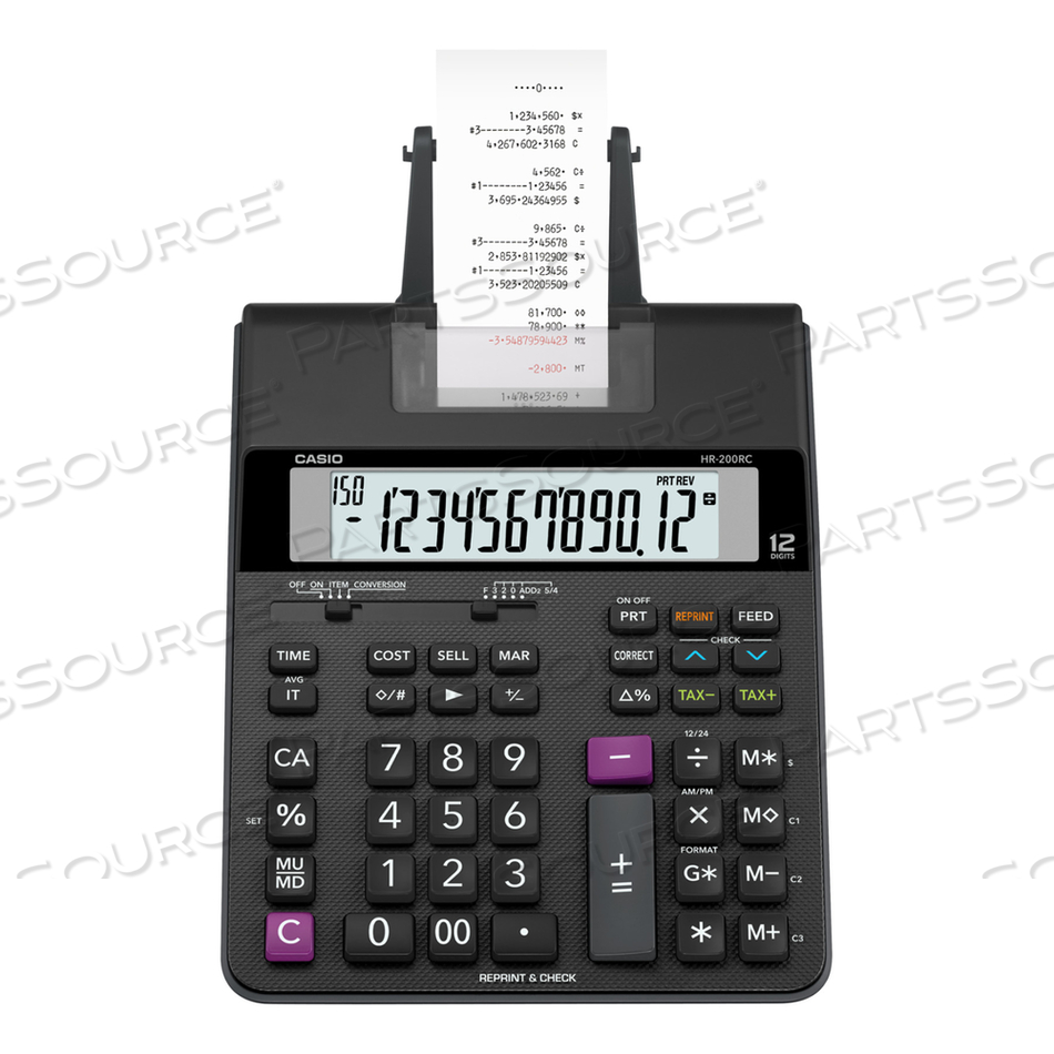 HR200RC PRINTING CALCULATOR, BLACK/RED PRINT, 2.4 LINES/SEC by Casio