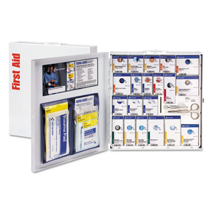 ANSI 2015 SMARTCOMPLIANCE FOOD SERVICE FIRST AID KIT, W/O MEDICATION, 50 PEOPLE, 260 PIECES, METAL CASE by First Aid Only