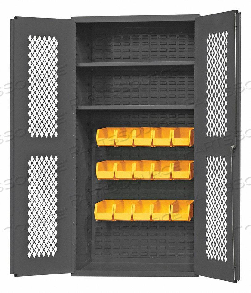 BIN CAB LOUVERED/SHELVING 72 H 36 W 18 D by Durham Manufacturing Company