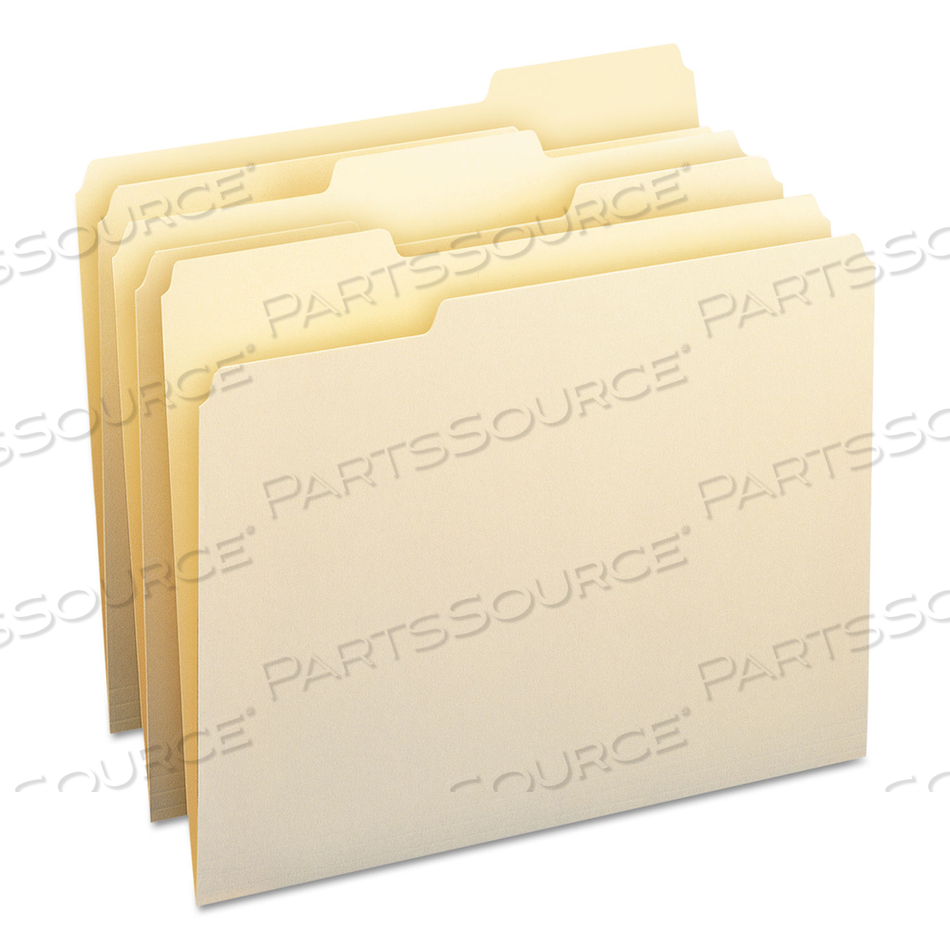 TOP TAB FILE FOLDERS WITH ANTIMICROBIAL PRODUCT PROTECTION, 1/3-CUT TABS: ASSORTED, LETTER, 0.75" EXPANSION, MANILA by Smead