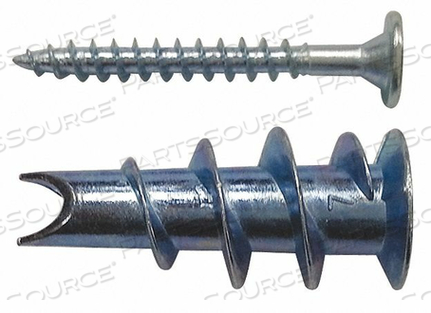 WALL ANCHOR, 1/2 IN DIA, 1 5/16 IN OVERALL LG, #8 THREAD SIZE, ZAMAC ALLOY by Fabory