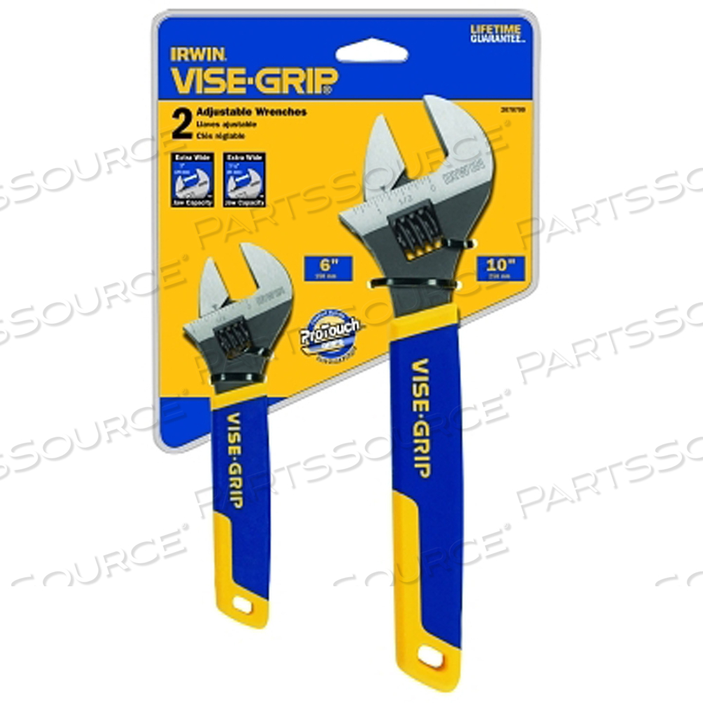 VISE-GRIP 2-PC ADJUSTABLE WRENCH SET, 6 IN AND 10 IN LONG by IRWIN Tools VISE-GRIP 2-PC ADJUSTABLE WRENCH SET, 6 IN AND 10 IN LONG by IRWIN Tools