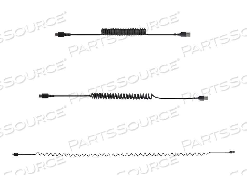 3FT (1M) USB A TO C CHARGING CABLE, COILED HEAVY DUTY FAST CHARGE & SYNC USB-C CABLE, HIGH QUALITY USB 2.0 A TO TYPE-C, RUGGED ARAMID FIBER, by StarTech.com Ltd. 3FT (1M) USB A TO C CHARGING CABLE, COILED HEAVY DUTY FAST CHARGE & SYNC USB-C CABLE, HIGH QUALITY USB 2.0 A TO TYPE-C, RUGGED ARAMID FIBER, by StarTech.com Ltd.