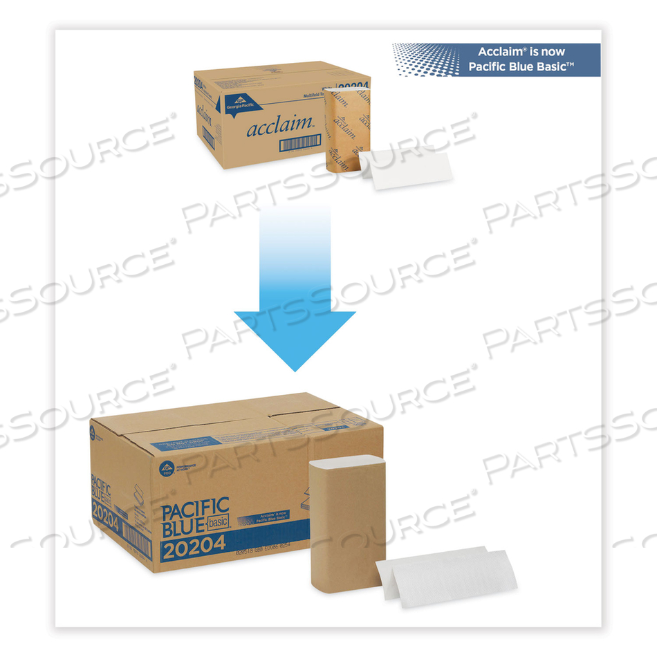 PACIFIC BLUE BASIC FOLDED PAPER TOWEL, 9.2 X 9.4, WHITE by Georgia-Pacific