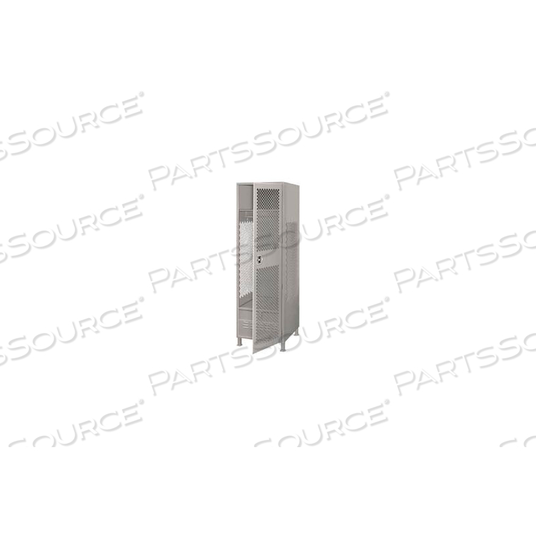 WELDED SECURITY GEAR LOCKER WITH DOOR, FOOT LOCKER & LEGS 24X24X72 GRAY by Pucel Enterprises WELDED SECURITY GEAR LOCKER WITH DOOR, FOOT LOCKER & LEGS 24X24X72 GRAY by Pucel Enterprises