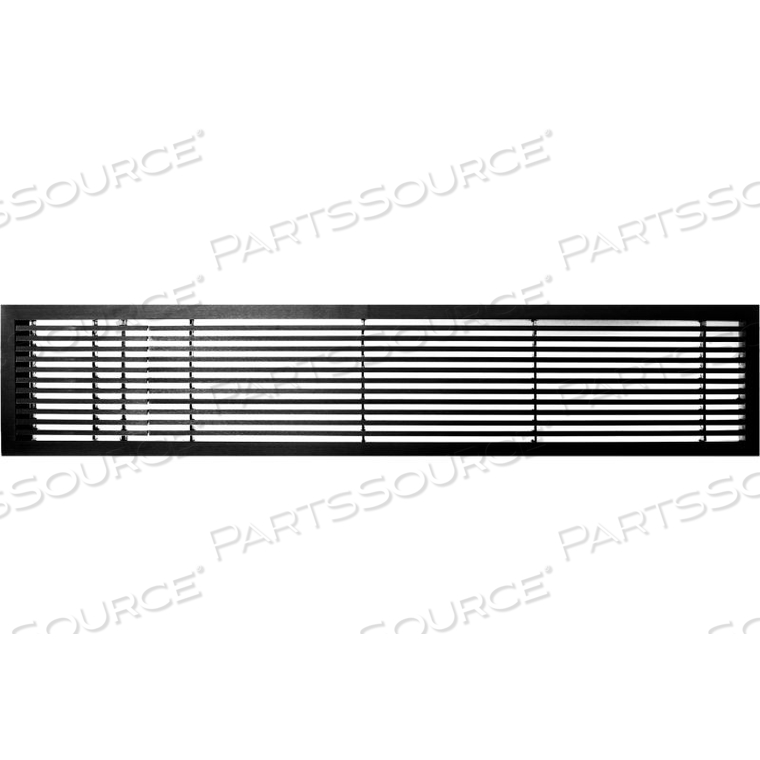 AG20 SERIES 6" X 48" SOLID ALUM FIXED BAR SUPPLY/RETURN AIR VENT GRILLE, BLACK-GLOSS W/LEFT DOOR 