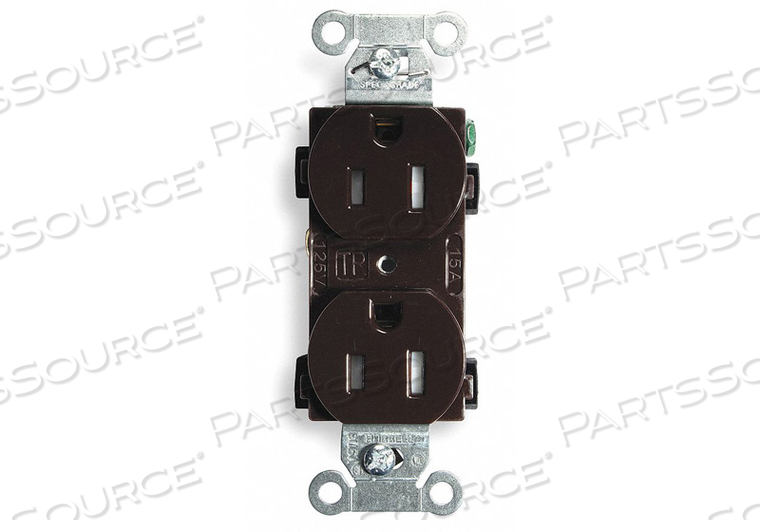 RECEPTACLE DUPLEX 15A 5-15R 125V BROWN by Hubbell Incorporated, Wiring Device-Kellums