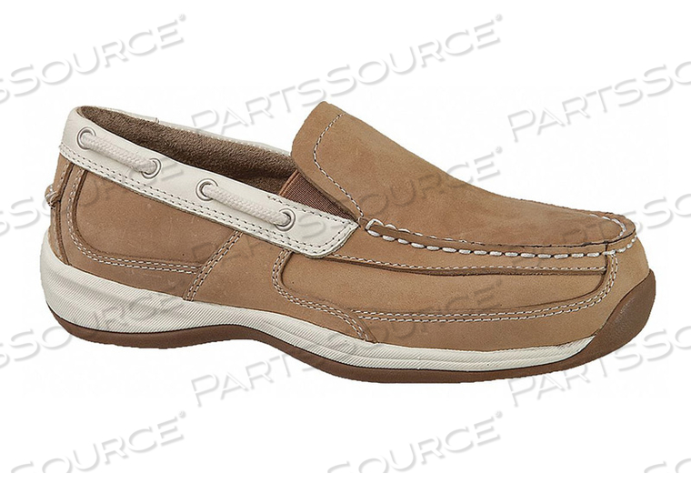 BOAT SHOE 7-1/2 W TAN STEEL PR 