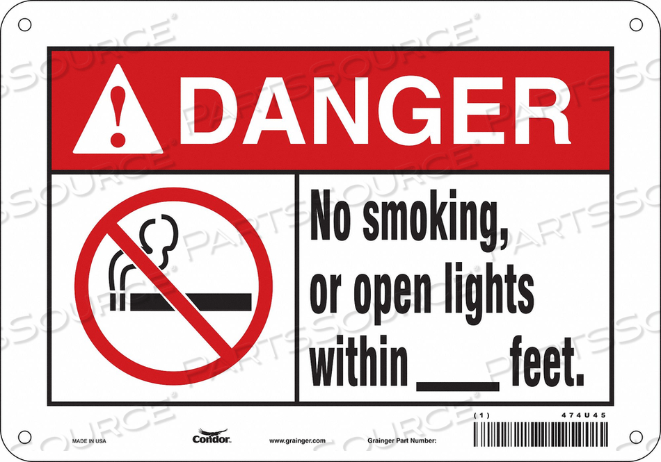 SAFETY SIGN 10 W 7 H 0.055 THICKNESS 