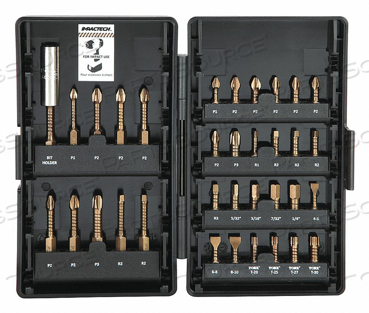 SCREWDRIVER BIT SET 34 PIECES 1/4 SHANK by Vega Industries, Inc SCREWDRIVER BIT SET 34 PIECES 1/4 SHANK by Vega Industries, Inc