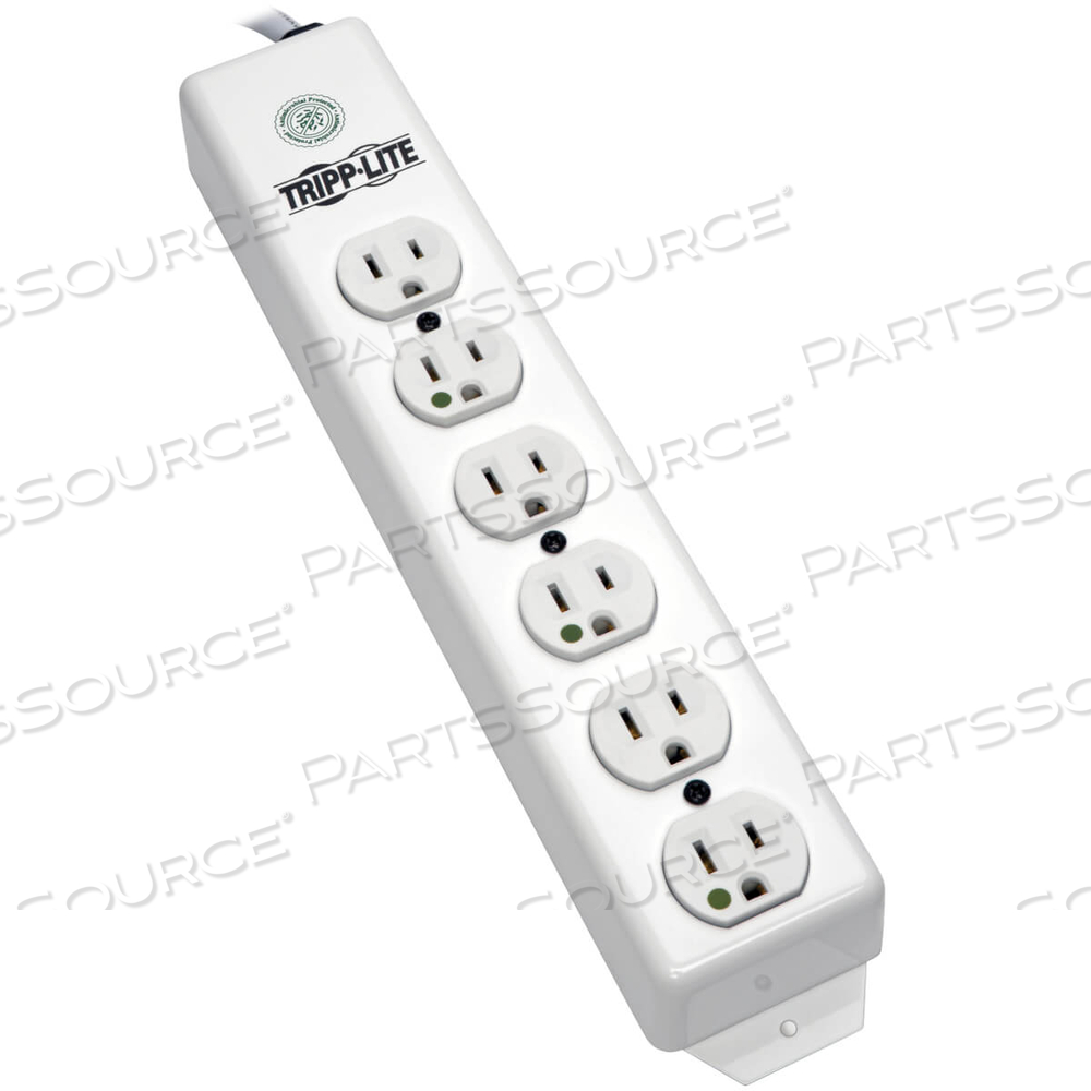 POWER STRIP MEDICAL 120V 5-15R-HG 6 OUTLET 6FT CORD METAL by Tripp Lite POWER STRIP MEDICAL 120V 5-15R-HG 6 OUTLET 6FT CORD METAL by Tripp Lite