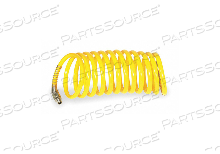 COILED AIR HOSE, HOSE INSIDE DIA. 3/8 IN, HOSE LENGTH 12 FT, HOSE COLOR YELLOW, HOSE TUBE MATERIAL NYLON, MAX. WORKING PRESSURE @ 70 F 165 P by Speedaire COILED AIR HOSE, HOSE INSIDE DIA. 3/8 IN, HOSE LENGTH 12 FT, HOSE COLOR YELLOW, HOSE TUBE MATERIAL NYLON, MAX. WORKING PRESSURE @ 70 F 165 P by Speedaire