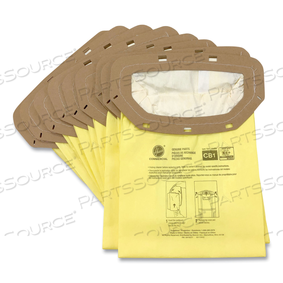 DISPOSABLE OPEN MOUTH VACUUM BAGS, ALLERGEN CB1 by Hoover