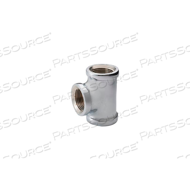 CHROME PLATED BRASS PIPE FITTING 1 X 3/4 X 1/2 REDUCING TEE NPT FEMALE 