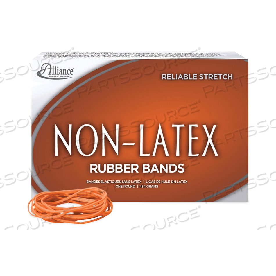 NON-LATEX RUBBER BANDS, SIZE 19, 0.04" GAUGE, ORANGE, 1 LB BOX, 1,440/BOX by Alliance Rubber Company
