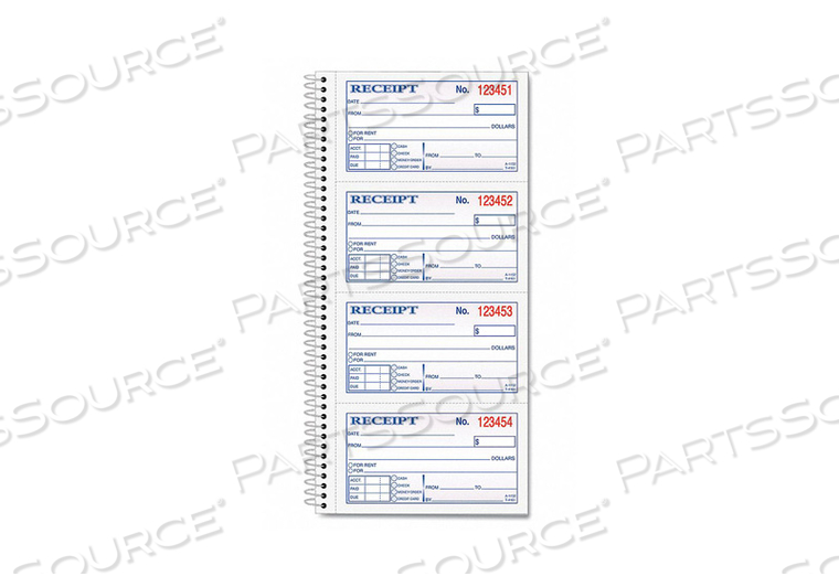 MONEY/RENT RECEIPT BOOK 2-PART CARBONLES by Tops