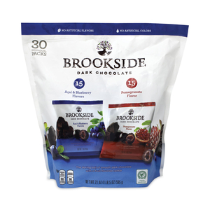 DARK CHOCOLATE FRUIT, ACAI BLUEBERRY AND POMEGRANATE, 30 POUCHES/BAG by Brookside