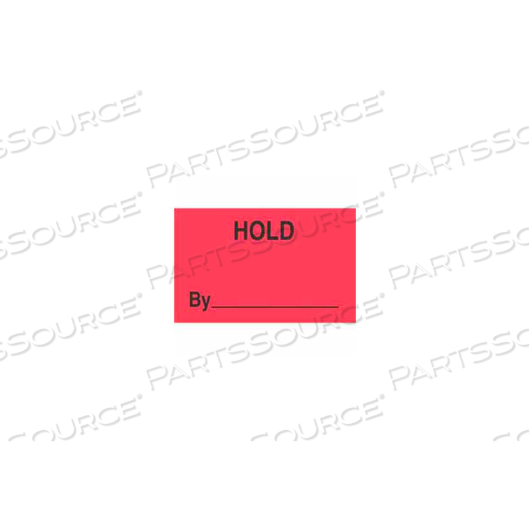 HOLD BY 1-3/8" X 2" - FLUORESCENT RED / BLACK by Decker Tape Products HOLD BY 1-3/8" X 2" - FLUORESCENT RED / BLACK by Decker Tape Products